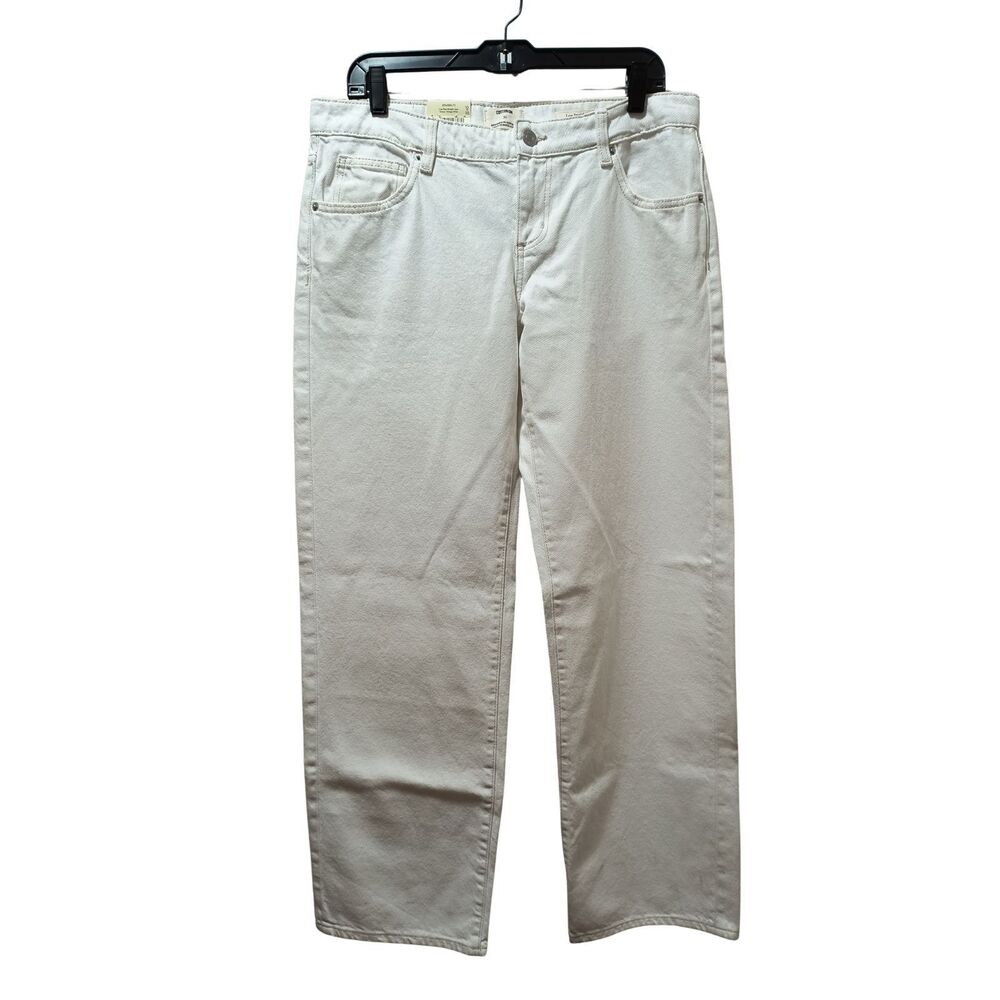 Cotton On Low Straight Jeans Women 30 (32x32.5) White Denim NWT “FLAWS*